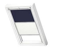 Duo verduisterend rolgordijn plus plisse, witte zijgeleiders en module, leveren en plaatsen