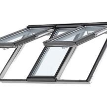 Uitzettuimelvenster dakraam 2in1, hout wit afgelakt, triple beglazing top comfort